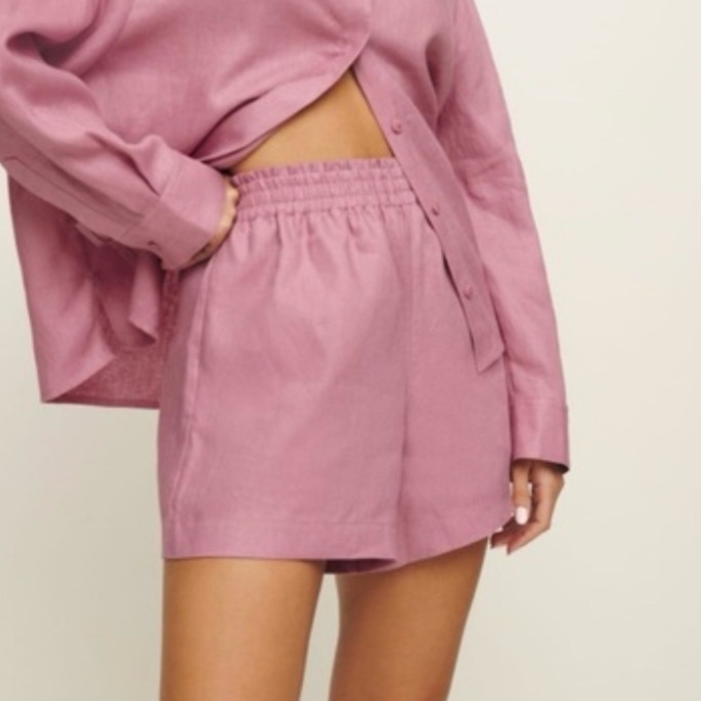 Reformation Mila Linen Shorts